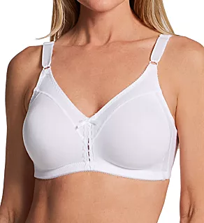 Double Support Cool Comfort Cotton Wirefree Bra White 34B