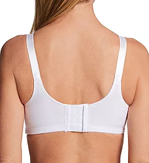 Double Support Cool Comfort Cotton Wirefree Bra White 34B