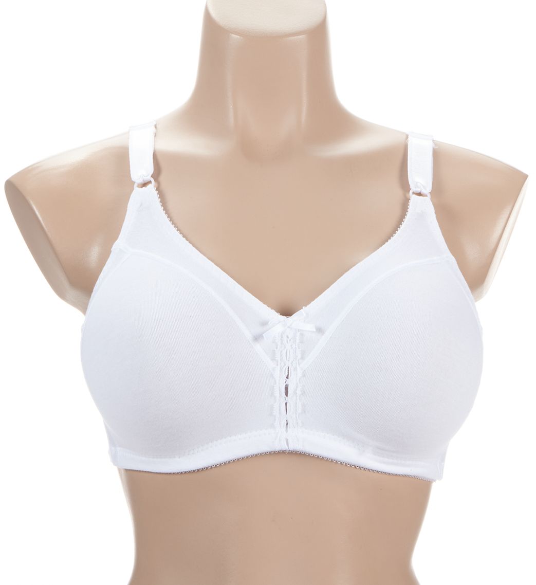 Bali Double Support Cool Comfort Cotton Wirefree Bra White 40B  - Image 1