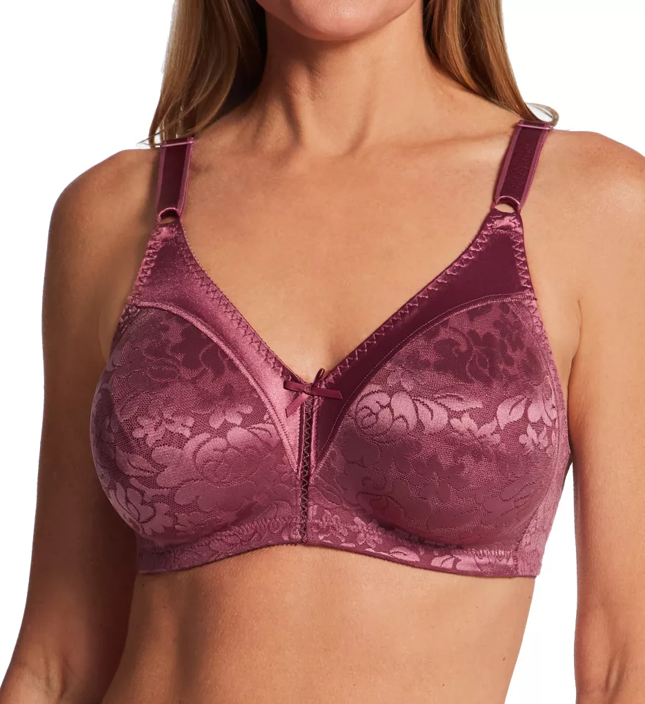 Double Support Lace Wirefree Spa Closure Bra Rustic Berry Red 36C