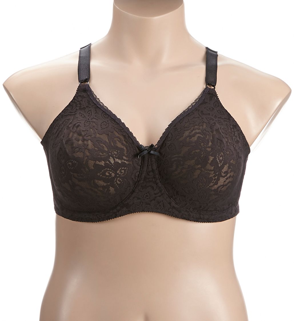 Bali Lace 'N Smooth Seamless Cup Underwire Bra Black 38D  - Image 1