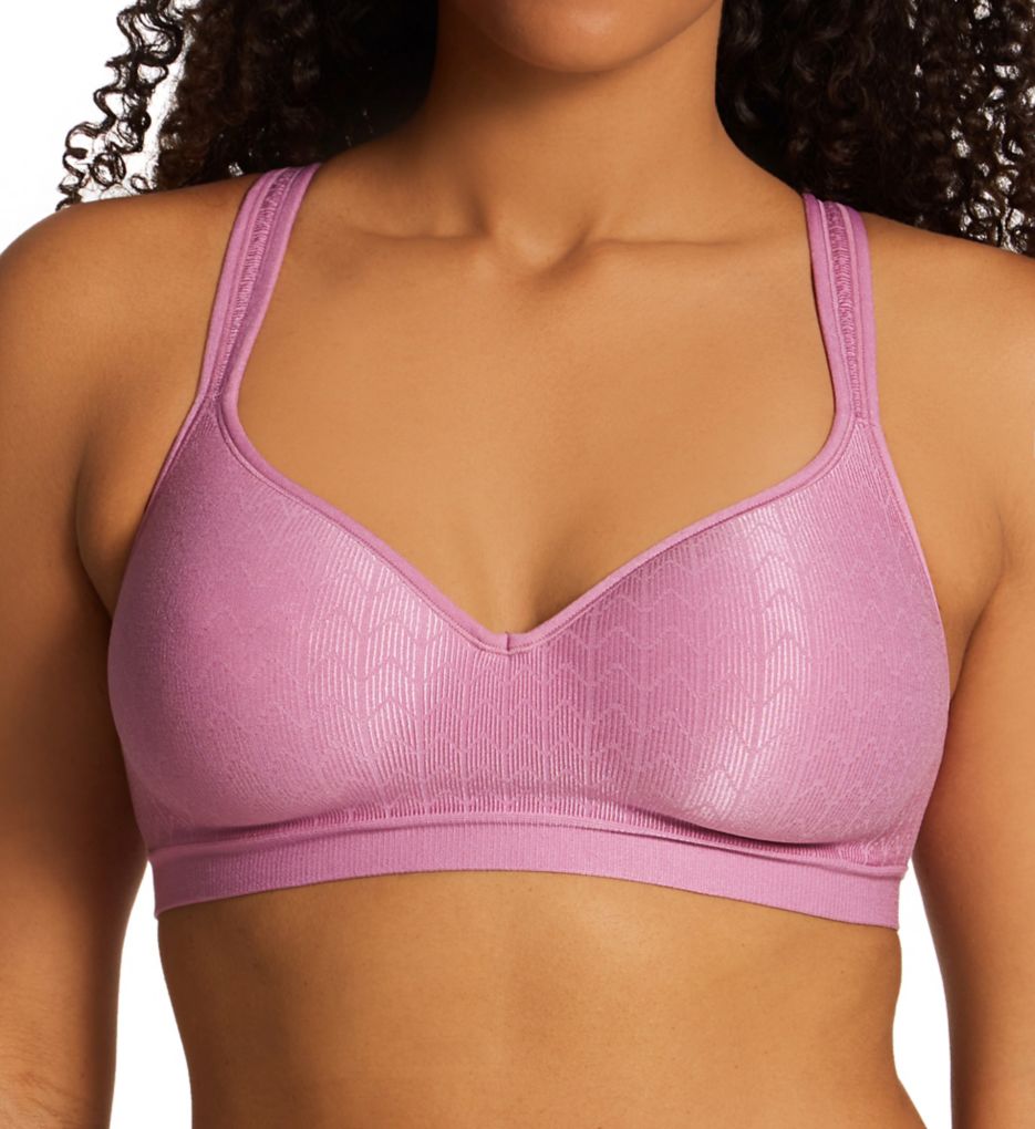 Bali Women's Comfort Revolution Wirefree Bra in Green House Lavender Zag | Size: 40D | HerRoom.com