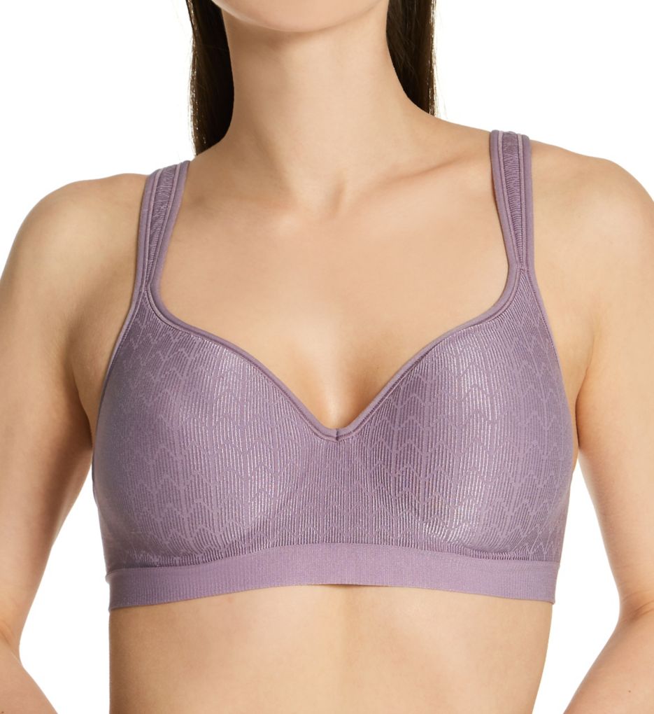 Bali Women's Comfort Revolution Wirefree Bra in Perfectly Purple Zag | Size: 36C | HerRoom.com