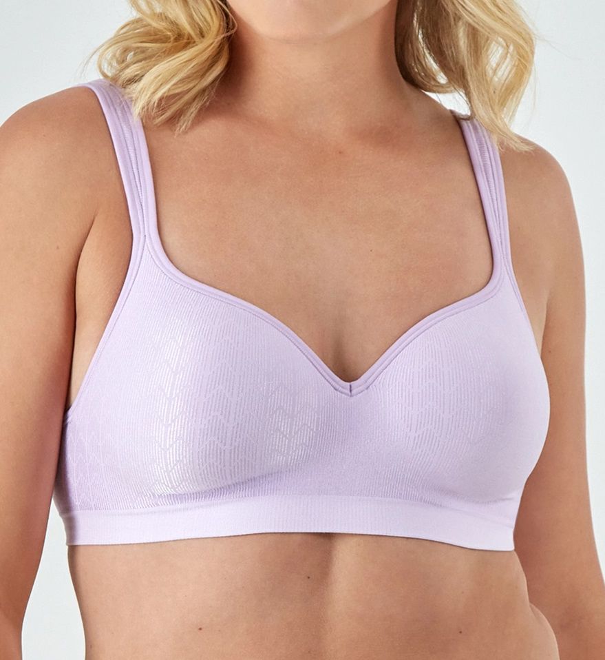 Bali Women's Comfort Revolution Wirefree Bra in Pale Iris Purple Zag | Size: 42C | HerRoom.com