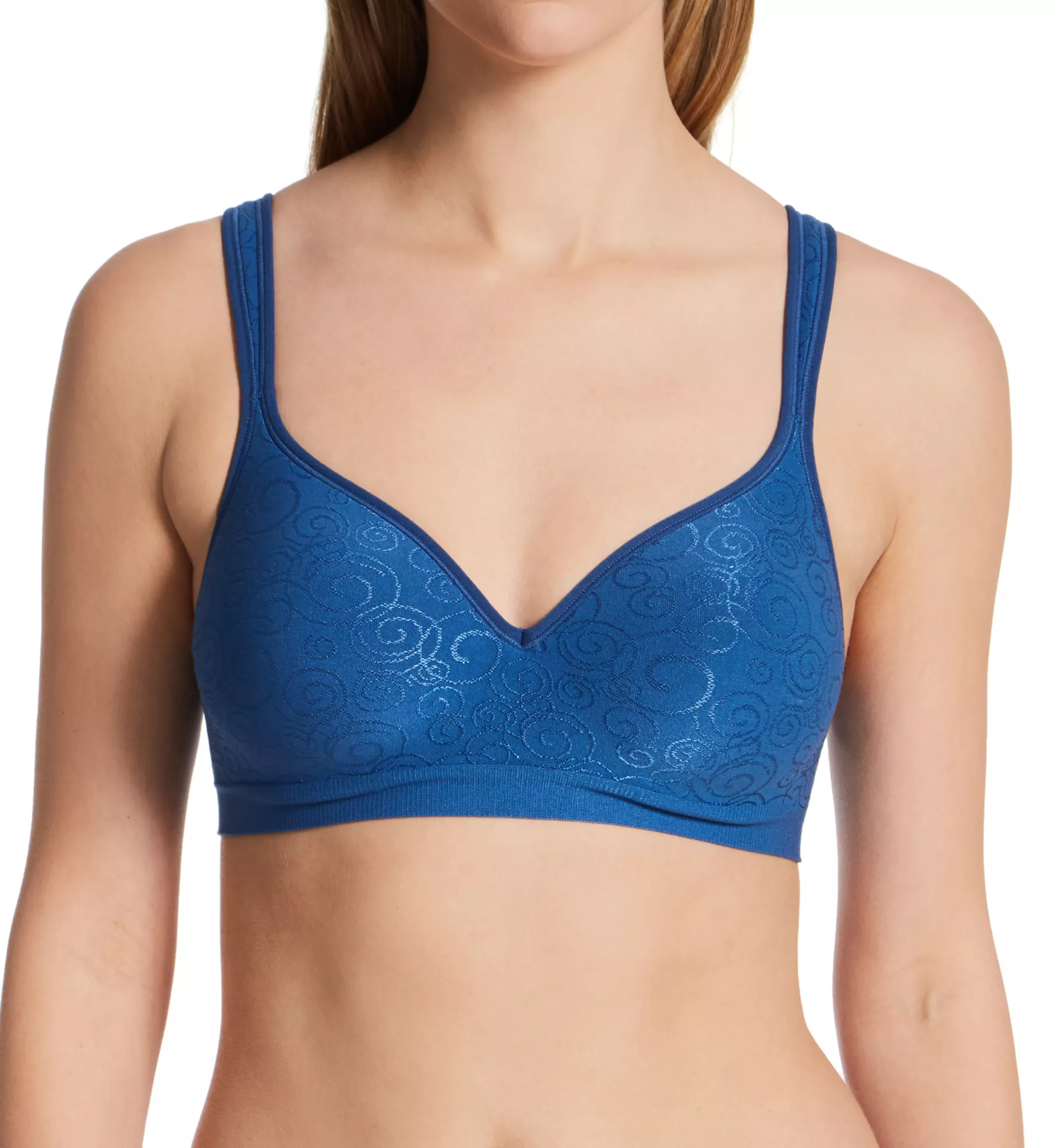 Women's Bali 3463 Comfort Revolution Wirefree Bra (In The Navy Dot 40C