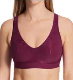 Comfort Revolution ComfortFlex Fit Wirefree Bra Sparkling Purple Aztec S