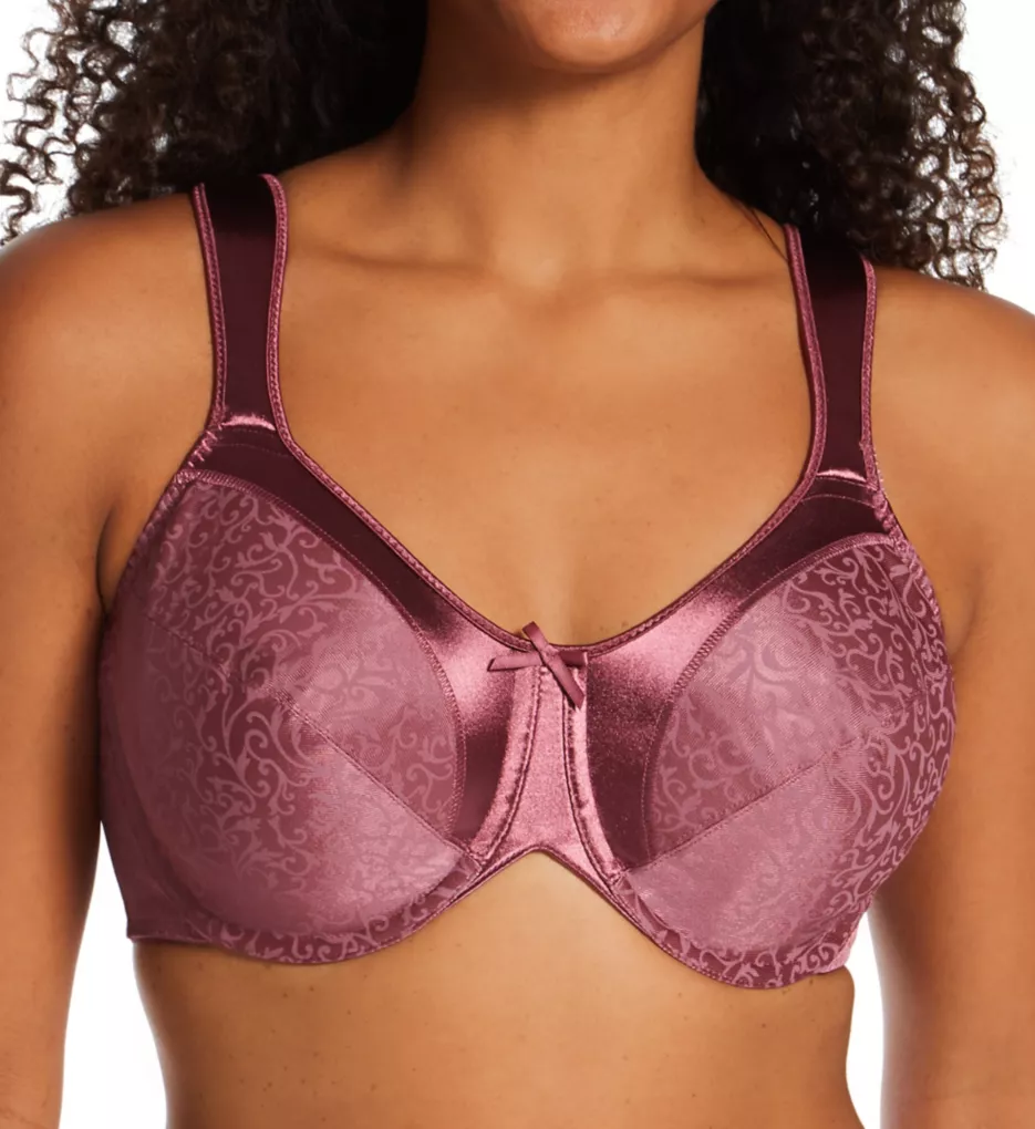Satin Tracings Minimizer Underwire Bra Rustic Berry Red 38C