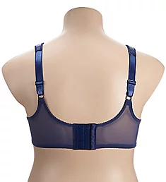 Satin Tracings Minimizer Underwire Bra In the Navy Scroll 34C