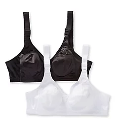 Double Support Cool Comfort Wirefree Bra - 2 Pack Black/White 34B