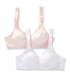 Double Support Cool Comfort Wirefree Bra - 2 Pack Blushing Pink/White 34D