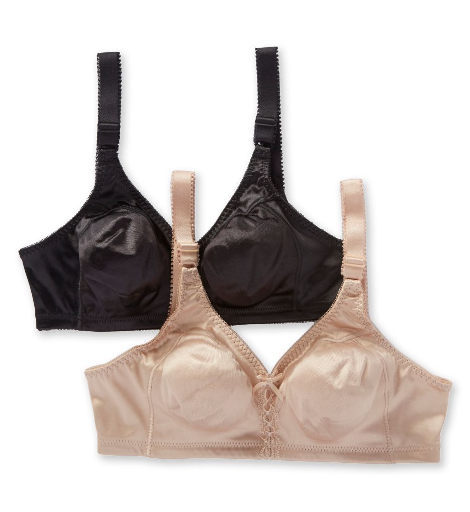 Double Support Cool Comfort Wirefree Bra - 2 Pack Nude/Black 40C