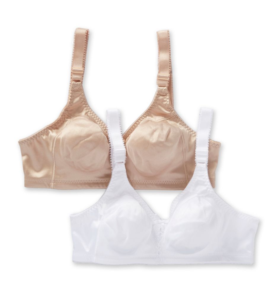 Double Support Cool Comfort Wirefree Bra - 2 Pack Nude/White 42D