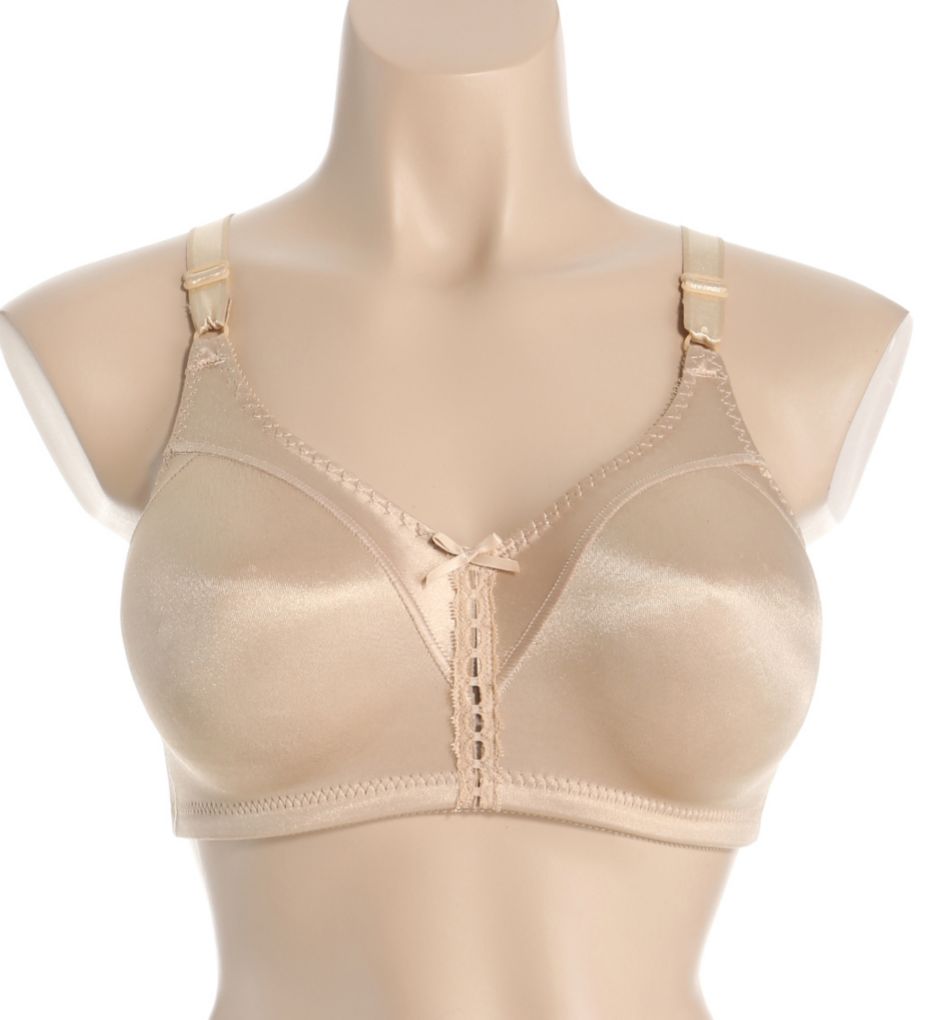 BALI Double Support Bra WireFree Lace BEIGE Soft Comfort 3372 [size 38B]  *New