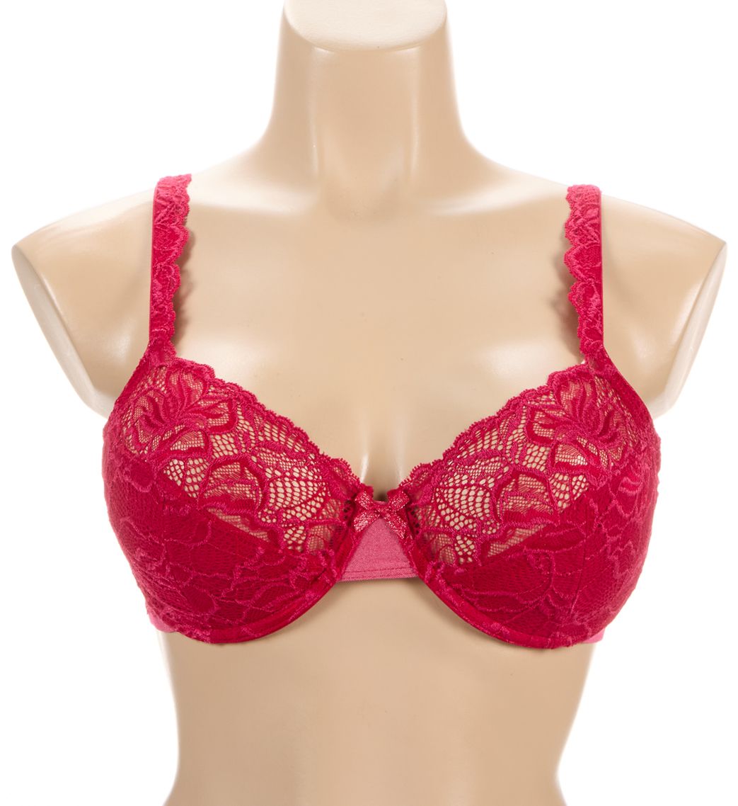 Bali Lace Desire Lightly Lined Underwire Bra Scarlet Berry 36D  - Image 1
