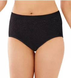 Comfort Revolution Microfiber Brief Panty Black Damask 6/7