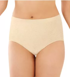 Comfort Revolution Microfiber Brief Panty Light Beige Damask 8/9