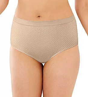 Comfort Revolution Microfiber Brief Panty Nude Dot Print 6/7
