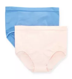 Comfort Revolution Firm Control Brief Panty - 2 Pk Nude/Black M