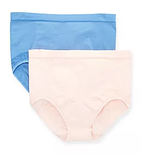 Comfort Revolution Firm Control Brief Panty - 2 Pk Hush Pink/In The Navy M