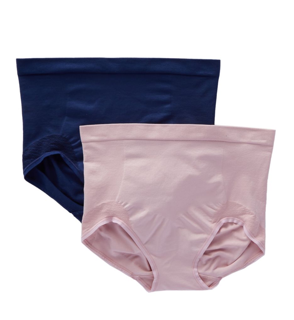 Bali Women's Comfort Revolution Firm Control Brief Panty - 2 Pk in Hush Pink/Navy | Size: 2X | HerRoom.com