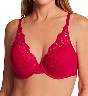One Smooth U Comfort Stretch Lace Underwire Bra Scarlet Berry Red 36C