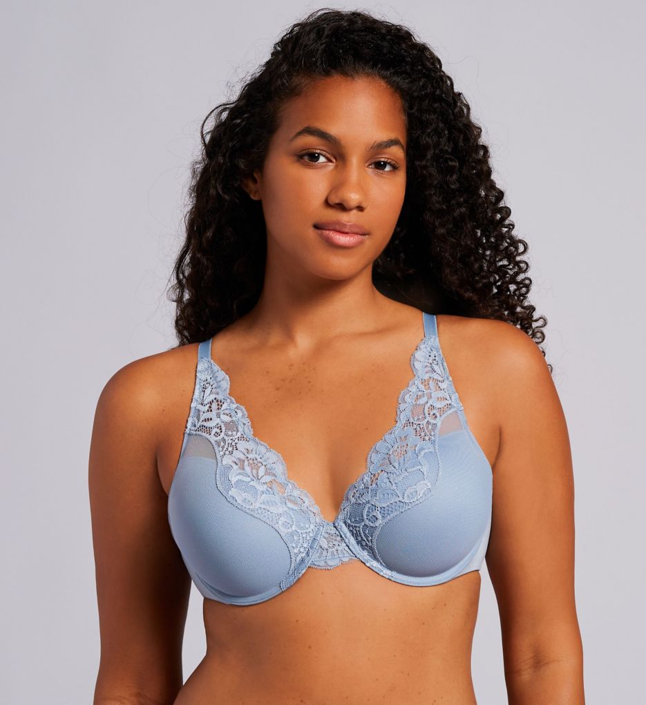 BALI Stretch Lace Navy Underwire Smoothing Shaping Support Soft