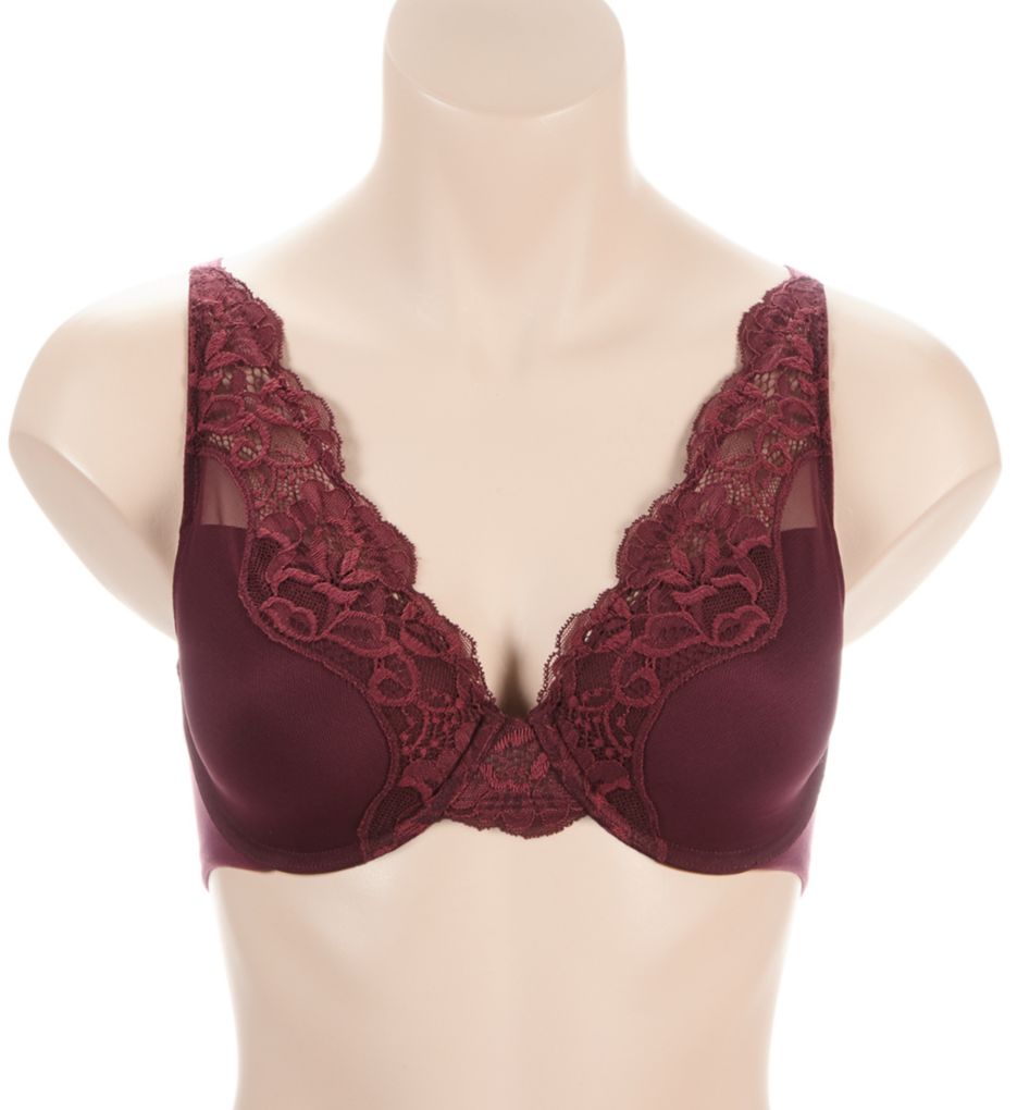 Bali Womens Double Support Lace Wirefree Bra, 38C, Nightfire Red