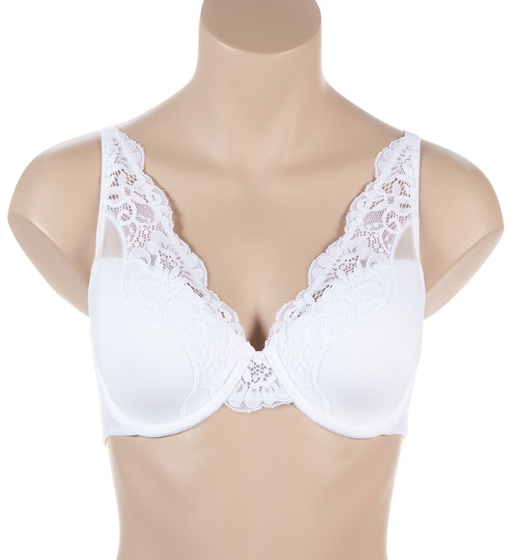 Bali One Smooth U Comfort Stretch Lace Underwire Bra White 40B  - Image 1