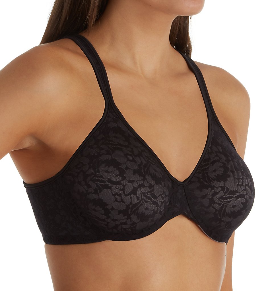 Bali DF3382 Passion For Comfort Back Smoothing Underwire Bra (Black/Excalibur Lace)