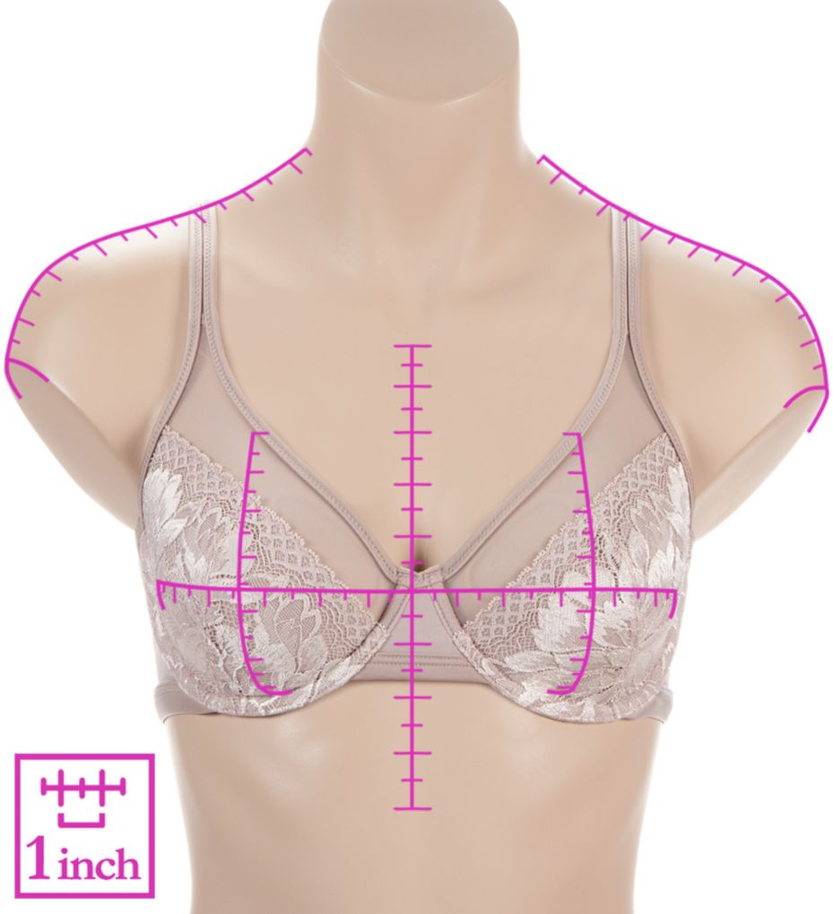 Bali One Smooth U Lace Minimizer Underwire Bra White 38D  - Image 3