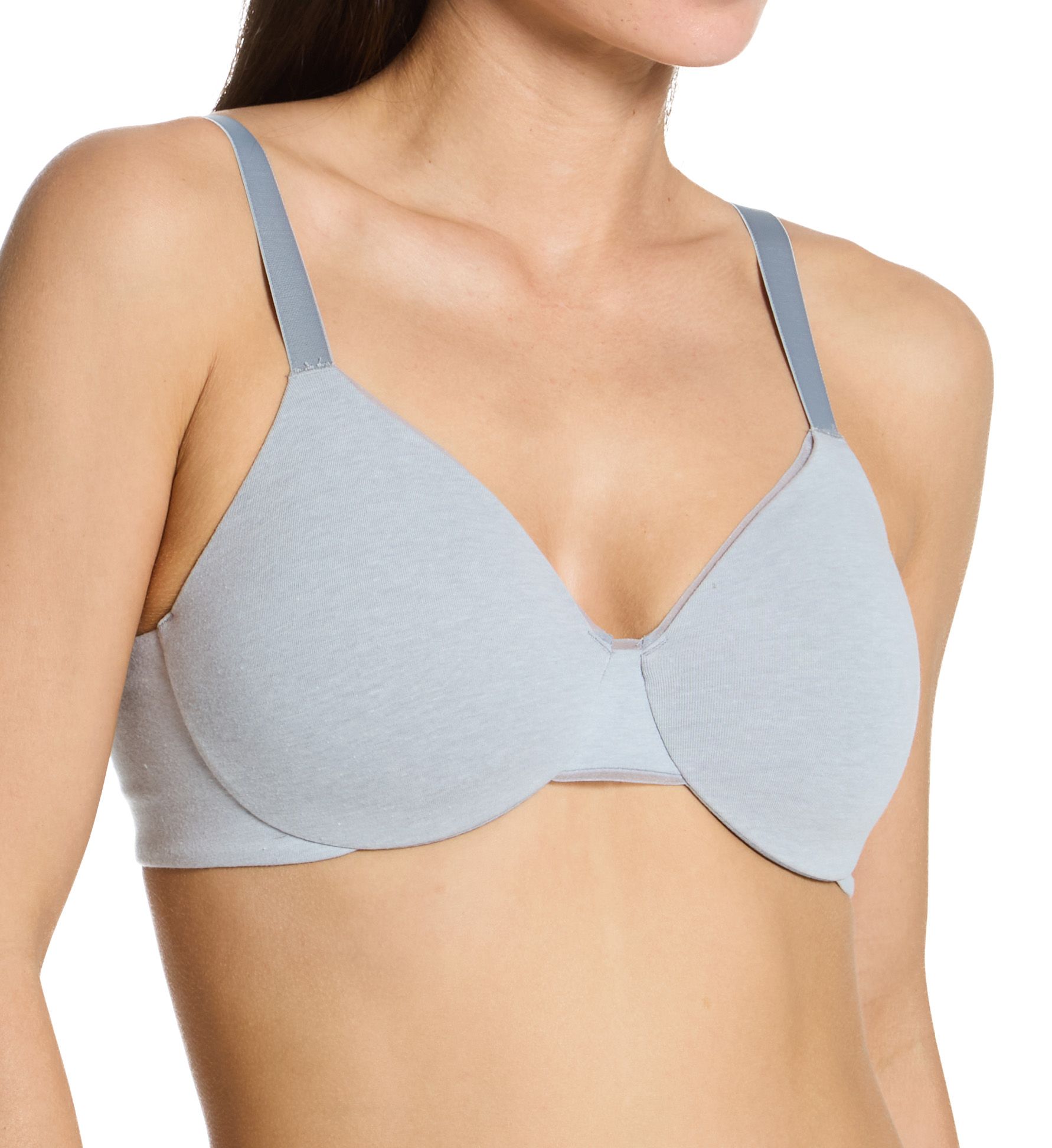 Bali Women's Cotton Collection Underwire With Foam Bra in Grey Heather | Size: 36C | HerRoom.com