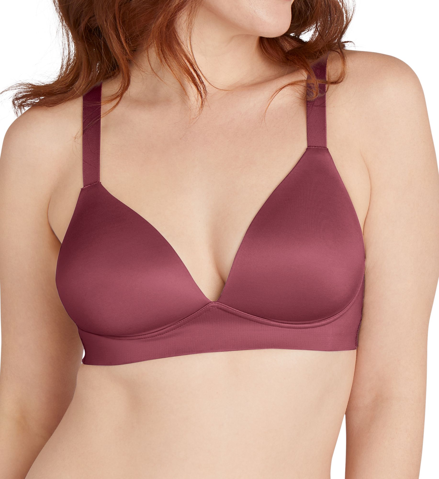 Bali Women's Comfort Revolution Soft Touch Perfect WireFree Bra in Rustic Berry Red | Size: 3X | HerRoom.com