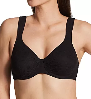 Smoothing 2ply Minimizer Lace Underwire Bra Black Lace 34C