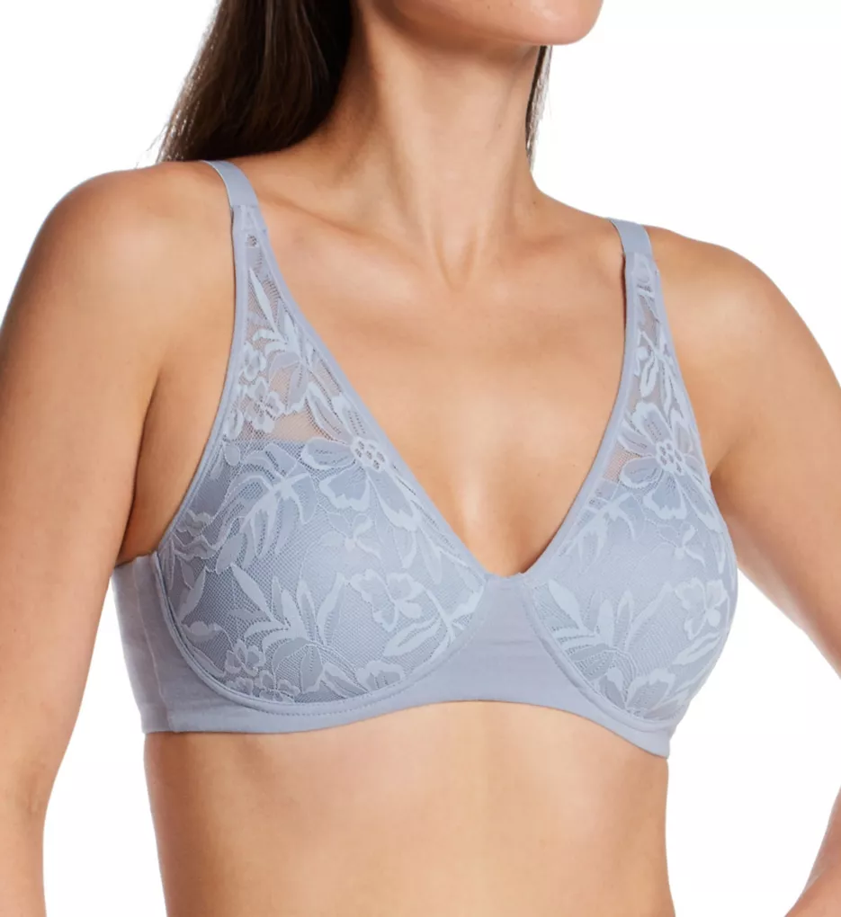 Breathe By Bali Foam Wirefree Bra Silver Satin L