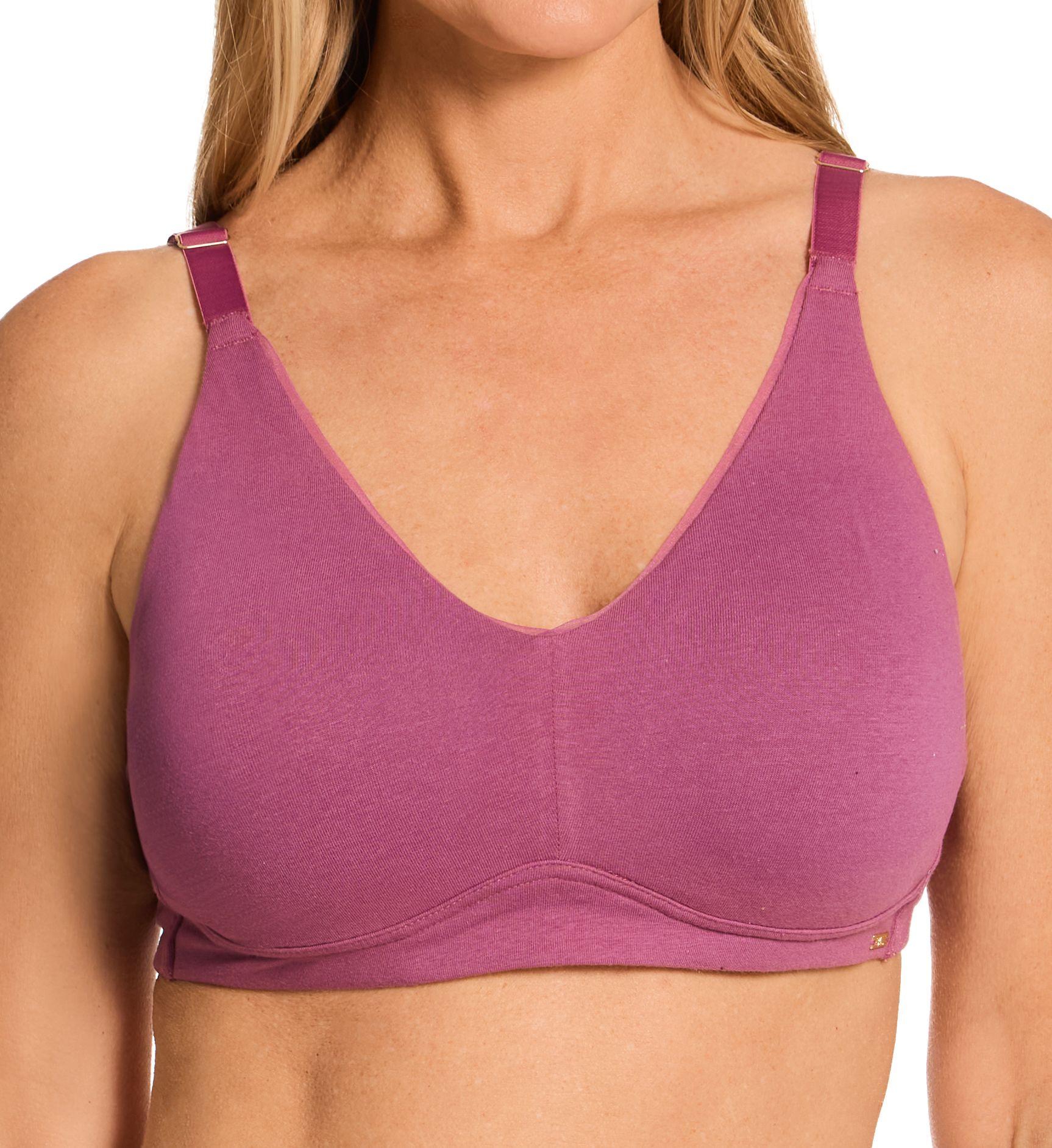 Bali Women's Cotton Collection Wireless Bra in Mauve Mood | Size: XL | HerRoom.com