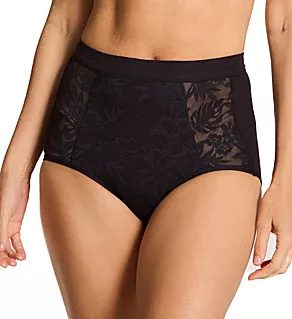 Breathe By Bali High Waist Lace Brief Panty Black S
