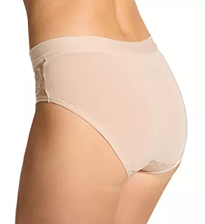 Breathe Cotton Modal Lace Hipster Panty - 3 Pack Almond/White/Mist Rose S