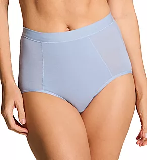 Breathe Cotton Modal High Rise Brief Panty Silver Satin S
