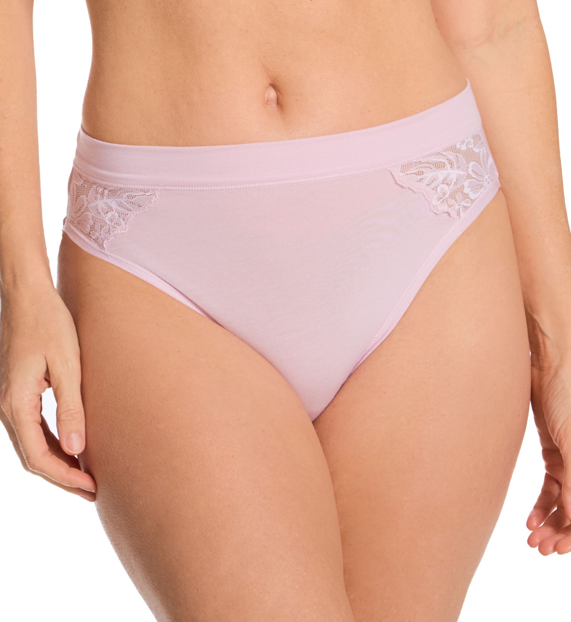 Bali Women's Breathe By Cotton Modal Hi-Cut Panty in Raspberry Icing | Size: 2XL | HerRoom.com