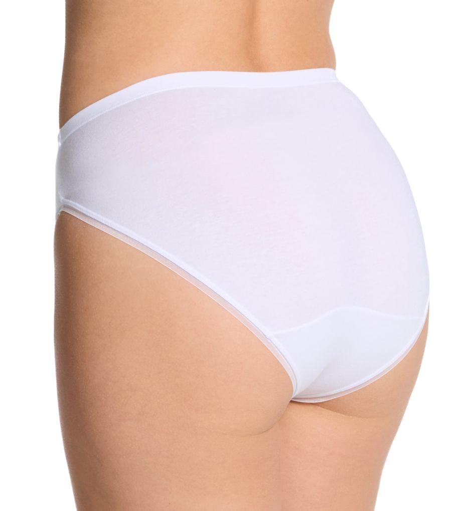 Bali Cotton Collection Hi-Cut Panty - 3 Pack Black/White/Poppy 8  - Image 2