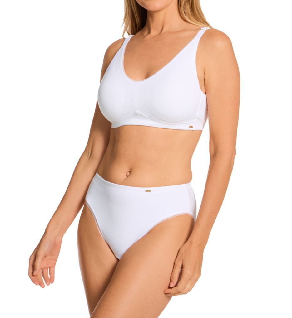 Bali Cotton Collection Hi-Cut Panty - 3 Pack Black/White/Poppy 8  - Image 3