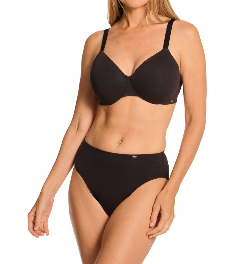 Bali Cotton Collection Hi-Cut Panty - 3 Pack Black/White/Poppy 8  - Image 6