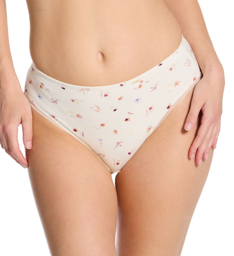 Bali Cotton Collection Hi-Cut Panty - 3 Pack Black/White/Poppy 8  - Image 1