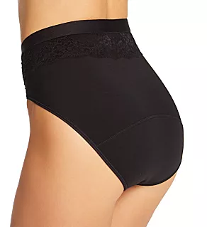 Beautifully Confident Leak Protection Hi-Cut Panty Black 6