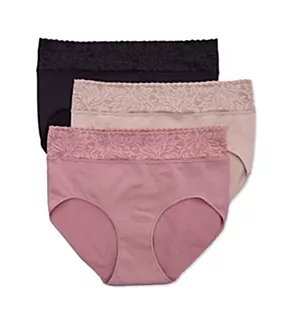 Modern Seamless Brief Panty with Lace - 3 Pack