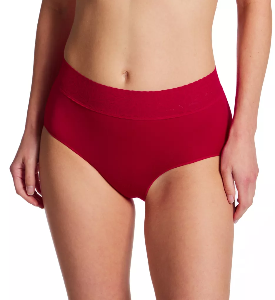 Modern Seamless Brief Panty with Lace - 3 Pack Rustic Red/Almond 6