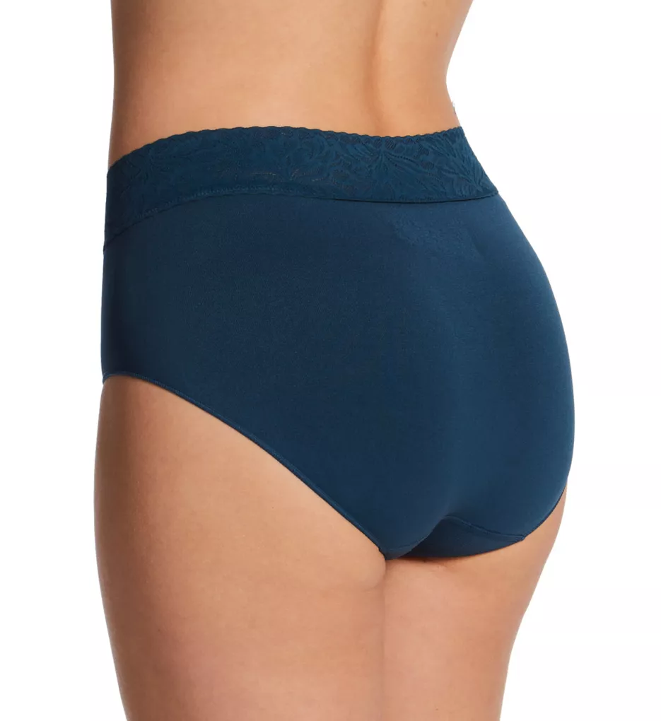 Modern Seamless Lace Trim Brief Panty Juniper Blue 6