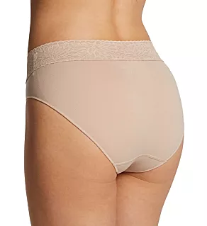 Modern Seamless Lace Trim Hi-Cut Panty Almond 6