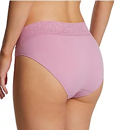 Modern Seamless Lace Trim Hi-Cut Panty Elegant Mauve 6
