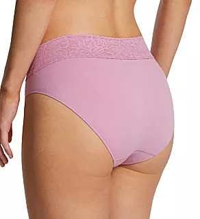 Modern Seamless Lace Trim Hi-Cut Panty Elegant Mauve 6